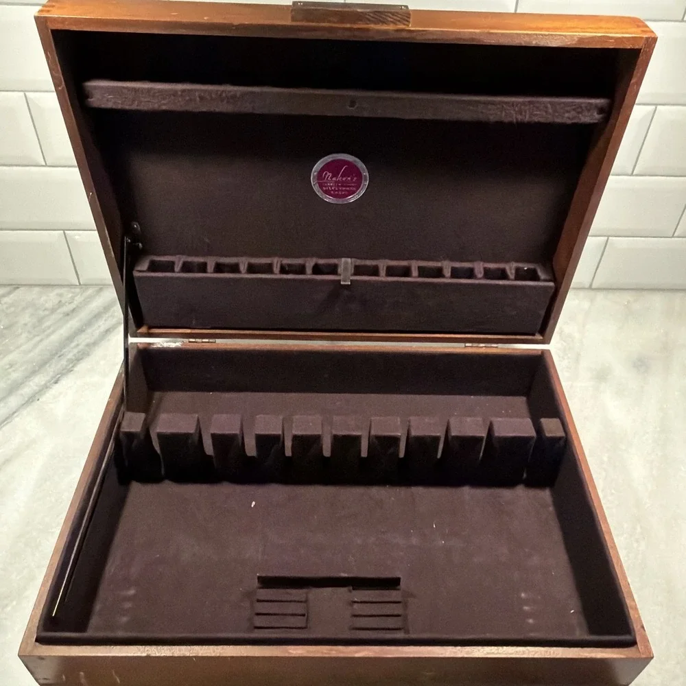 Vintage Naken's Silverware Chest Wood Wooden Tarnish Proof Flatware Box Only 006